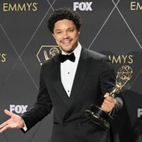 South African comedian Trevor Noah has won an Emmy award in the outstanding talk series category for his talk show The Daily Show.