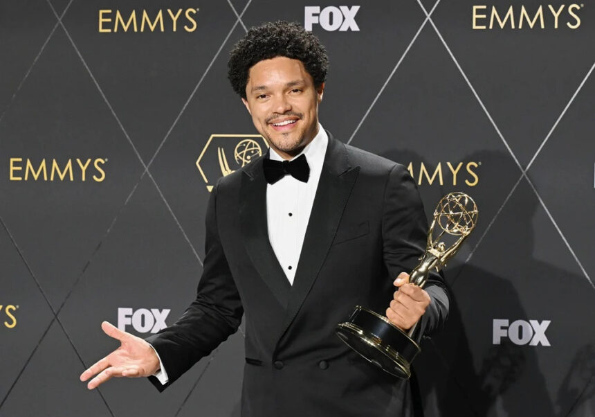 South African comedian Trevor Noah has won an Emmy award in the outstanding talk series category for his talk show The Daily Show.