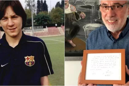 Napkin with Messi contract auctioned